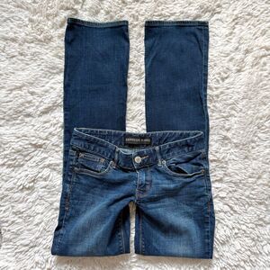 Express Women's Low Rise Bootcut Dark Wash Blue Denim Jeans Y2K 90s Size 4P